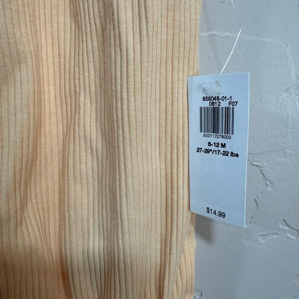🏈 Old Navy pale orange ribbed tank onesie